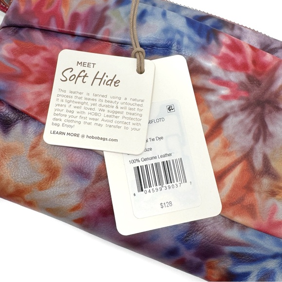 HOBO Waver Floral Tie-Dye Clutch Leather Bag Hard to Find